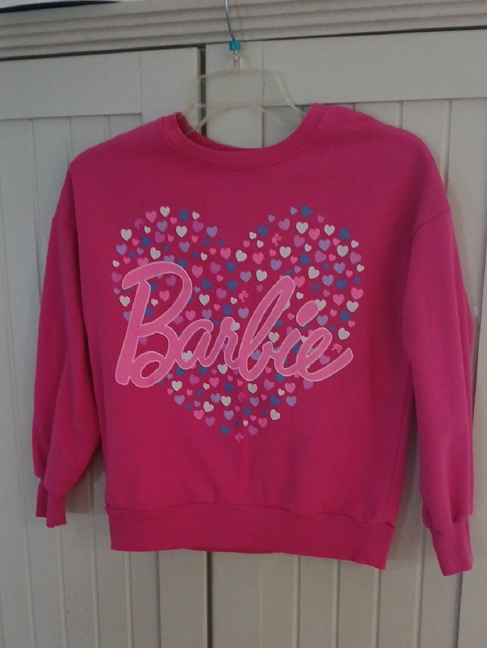 Barbie Hot Pink Heart Logo Sweatshirt